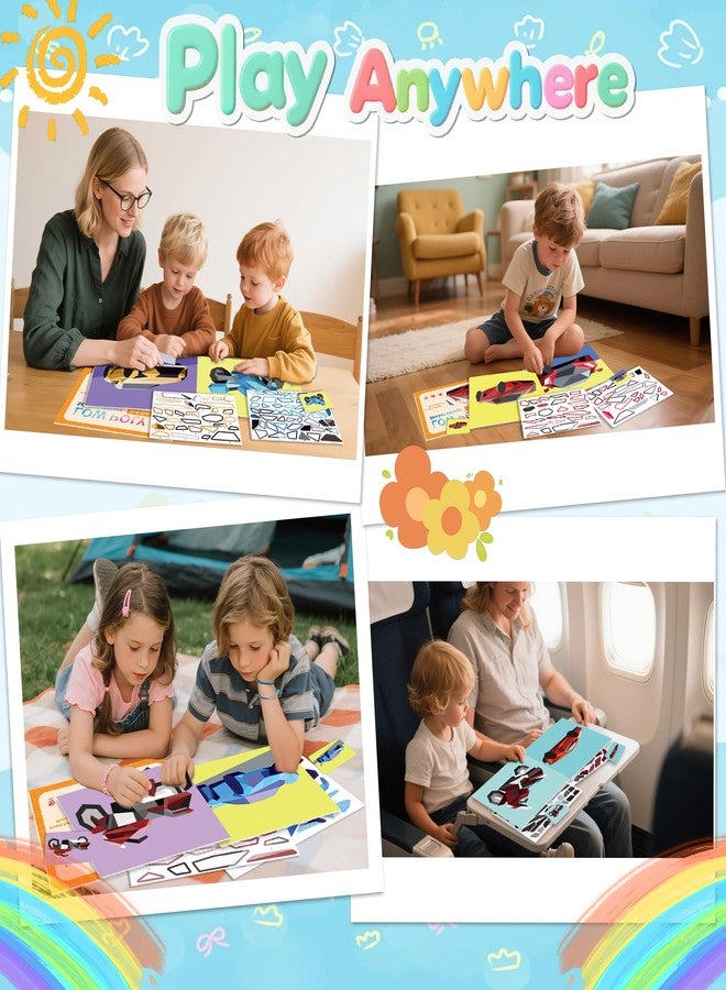 Flamax Large Sticker Paint Book-Create 8 Vehicle Pictures, Waterproof, Perforated for Easy Tearing Stickers, Sticker by Number Kids 3-5, Stickers Paint Books for Kids Ages 4-8 - Image 3
